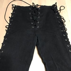 Vintage Fredericks of Hollywood lace up high waist jeans